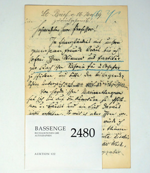 Lot 2480, Auction  122, Mandyczewski, Eusebius, Brief 1908