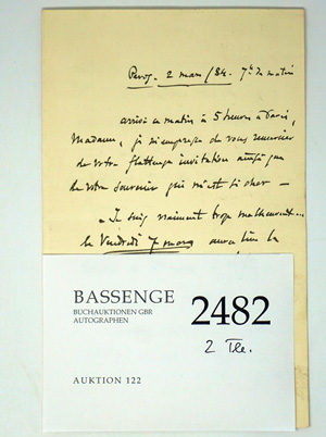 Lot 2482, Auction  122, Massenet, Jules, 2 Briefe 