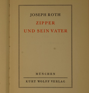 Lot 3323, Auction  122, Roth, Joseph, Zipper und sein Vater + Beigabe