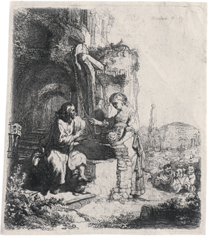 Lot 5180, Auction  122, Rembrandt Harmensz. van Rijn, Christus und die Samariterin zwischen Ruinen