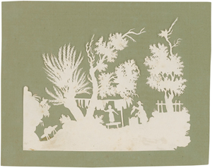 Lot 5384, Auction  122, Agasse, Jacques Laurent, Gartenstück mit Bäumen und Wäscheleine