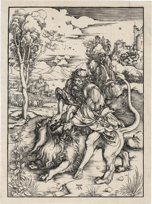 Lot 5554, Auction  122, Dürer, Albrecht, Samson tötet den Löwen