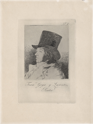 Lot 5589, Auction  122, Goya, Francisco de, Franco. Goya y Lucientes Pintor (Selbstbildnis)