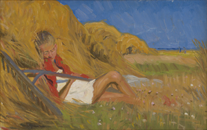 Lot 6353, Auction  122, Büchsel, Elisabeth, Schlafender Junge im Heu