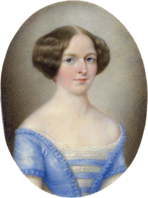 Lot 6553, Auction  122, Herman, Miniatur Portrait der Baronin Broich de Broich in hellblauem Kleid
