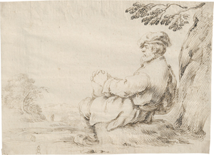 Lot 6633, Auction  122, Bella, Stefano della, Sitzender Mann unter einem Baum