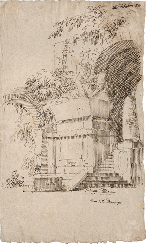 Lot 6667, Auction  122, Fechhelm, Carl Friedrich, Capriccio mit Grabmonument