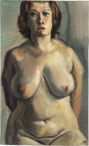 Lot 8173, Auction  122, Querner, Curt, Sitzender weiblicher Akt, Arme hinter dem Rücken (Sigrid W.) 