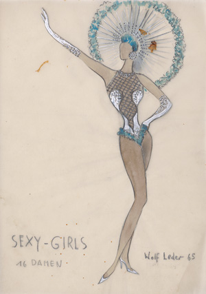 Lot 516, Auction  123, Leder, Wolf und Struck, Wolfgang E., Sexy-Girls. Original-Kostümentwurf.
