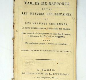 Lot 666, Auction  123, Tables de rapports, Les mesures républicaines et les mesures anciennes 