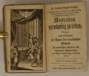 Lot 2173, Auction  123, Crusius, Christian August, Anweisung vernünftig zu leben