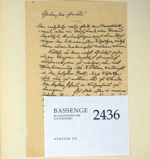 Lot 2436, Auction  123, Dietrichstein, Moritz Graf von, Brief an einen Freund