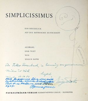 Lot 3636, Auction  123, Roth, Eugen, Simplicissimus (Widmungsexemplar)