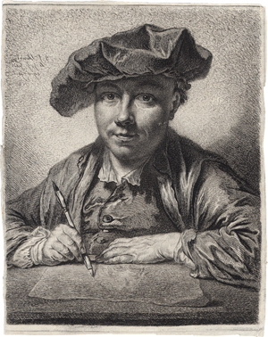 Lot 5267, Auction  123, Schmidt, Georg Friedrich, Selbstporträt Georg Friedrich Schmidt (zeichnend)