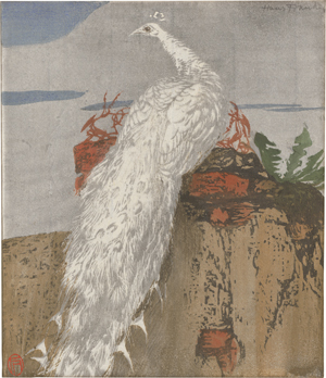 Lot 5611, Auction  123, Frank, Hans, Weißer Pfau auf einer Mauer