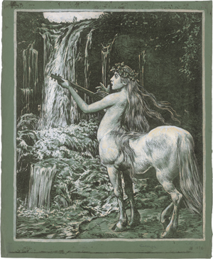 Lot 5618, Auction  123, Thoma, Hans, Kentaurin am Wasserfall