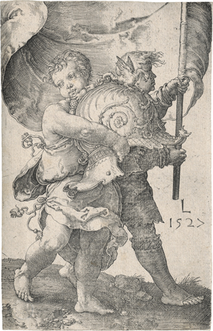 Lot 5796, Auction  123, Leyden, Lucas van, Zwei Jungen, Helm und Fahne tragend