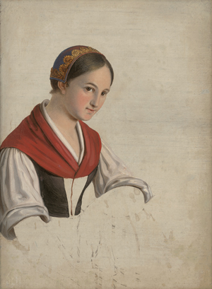 Lot 6054, Auction  123, Deutschrömer, 1830er Jahre. Studie einer jungen Italienerin