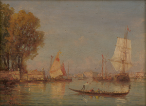 Lot 6185, Auction  123, Ruzan, Elie, Abendsonne über dem Canale mit Blick auf die Isaola San Giorgio in Venedig