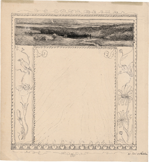 Lot 6360, Auction  123, Mediz-Pelikan, Emilie, Titelentwurf mit Mondlandschaft