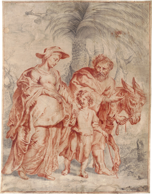 Lot 6547, Auction  123, Niederländisch, 1. Hälfte 18. Jh. Rückkehr der Heiligen Familie aus Ägypten