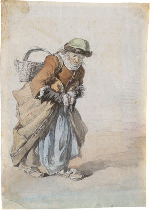 Lot 6648, Auction  123, Dillis, Johann Georg von, Bäuerin im Winterkleid mit Tragekorb