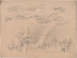 Lot 6655, Auction  123, Gille, Christian Friedrich, Wolkenstudie mit Regenbogen