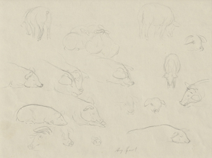 Lot 7032, Auction  123, Gaul, August, Schweinestudien