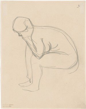 Lot 8046, Auction  123, Jawlensky, Alexej von, Sitzender Akt im Profil, nach vorne gebeugt