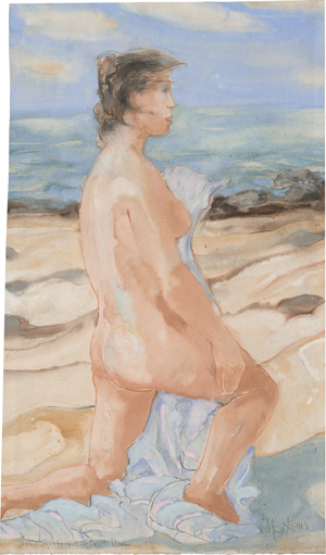 Lot 8115, Auction  123, Kaus, Max, Weiblicher Akt am Strand