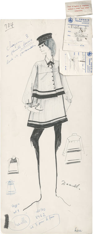 Lot 8212, Auction  123, Lagerfeld, Karl, Modezeichnung für Tiziani