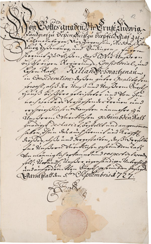 Lot 912, Auction  124, Darmstädter Urkundenbuch, Album mit ca. 130 Urkunden der Fürsten von Schwarzenau