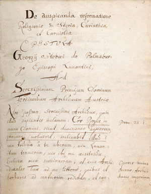 Lot 913, Auction  124, Stobäus von Palmburg, Georg, De auspicanda reformatione