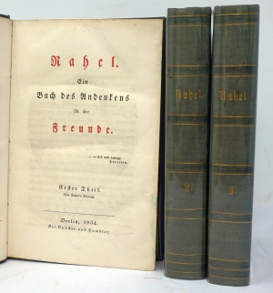 Lot 2164, Auction  124, Varnhagen von Ense, Karl August, Rahel. Ein Buch des Andenkens für ihre Freunde