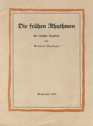 Lot 3018, Auction  124, Ausleger, Gerhard, Die frühen Rhythmen