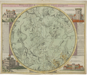 Lot 6, Auction  125, Doppelmayr, Johann Gabriel, Hemisphaerium Coeli Boreale und Coeli Australe. 2 kolorierte Kupferstiche. Nürnberg, Homann,1730