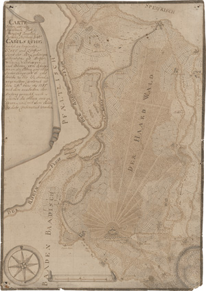 Lot 178, Auction  125, Karlsruhe, 3 gezeichnete Karten in Tusche und Sepia. Deutschland um 1720