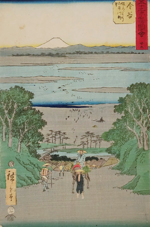 Lot 534, Auction  125, Hiroshige, Ando Ichiryusai, Nummer 25. Blick auf den Oi-Fluss vom Abhang bei Kanaya. Tokio 1855
