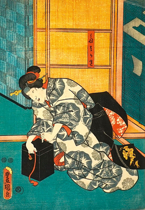 Lot 561, Auction  125, Kunisada, Utagawa, Bijin-ga. Ukiyo-e Farbholzschnitt. Edo (Tokio) ca. 1851  