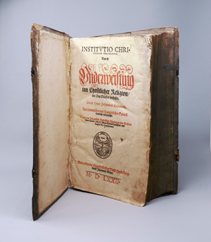 Lot 817, Auction  125, Calvin, Johannes, Institutio christianae religionis. Heidelberg, Johannes Meyer, 1572. - Frühe deutsche Ausgabe