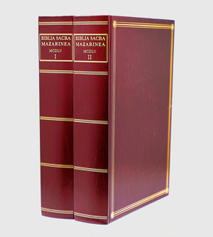 Lot 932, Auction  125, Biblia sacra Mazarinea, MCDLV. Vollständige Faksimile-Ausgabe der 42zeiligen Gutenberg-Bibel. Münster, Bibliotheca Rara, 2004