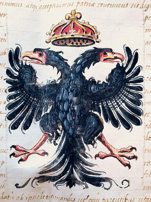 Lot 1036, Auction  125, Karl V., Aloysius, miseratione divina tituli S. Marci. Urkunde in lateinischer Handschrift 