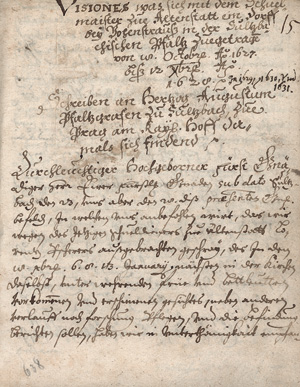 Lot 1047, Auction  125, Visiones von Altenstadt, Visiones was sich mit dem Schulmaister zu Altenstatt. Deutsche Handschrift auf Papier. Altenstadt, Oberpfalz, 1620-1631