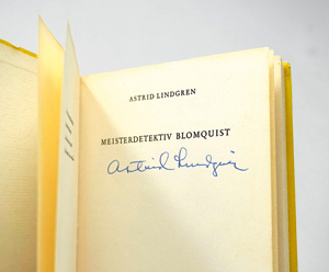 Lot 1824, Auction  125, Lindgren, Astrid, Meiterdetektiv Blomquist. Hamburg, F. Oetinger, 1982. - Signiertes Exemplar