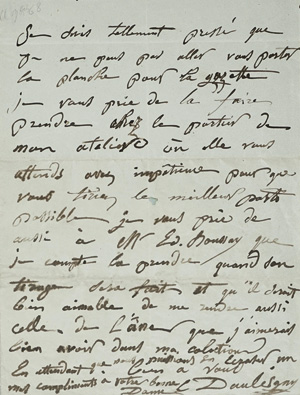 Lot 2127, Auction  125, Daubigny, Charles-François, Brief über eine Abbildung. Ca. 1860