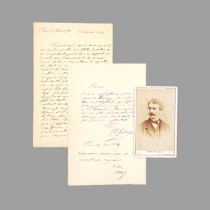 Lot 2131, Auction  125, Gérôme, Jean Léon, 2 Briefe und 1 signiertes Foto. 1893