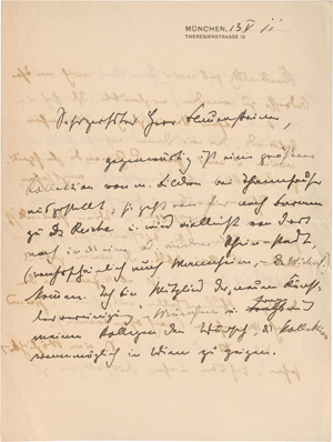 Lot 2141, Auction  125, Marc, Franz, Brief an einen Kunstliebhaber
