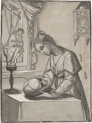 Lot 5008, Auction  125, Andreani, Andrea, Junge Frau einen Totenkopf betrachtend