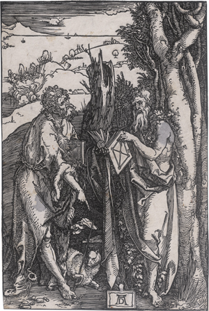 Lot 5087, Auction  125, Dürer, Albrecht, Johannes der Täufer und Onophrius mit der Hopfengirlande