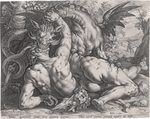 Lot 5109, Auction  125, Goltzius, Hendrick, Der Drachen vernichtet die Freunde des Cadmus